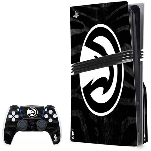 NBA Atlanta Hawks Black Animal Print PS5 Pro Disk Bundle  Skin